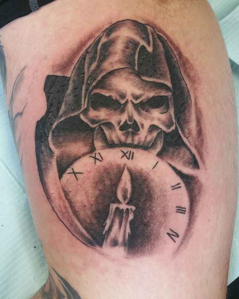 Grim Reaper Clock Tattoo 1