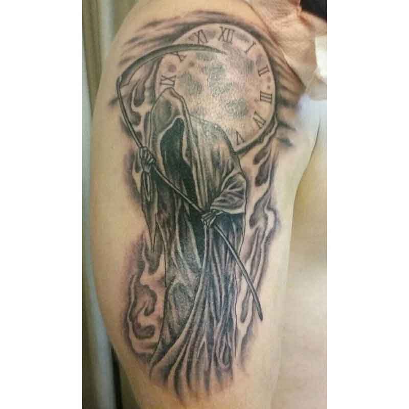 Grim Reaper Clock Tattoo 2