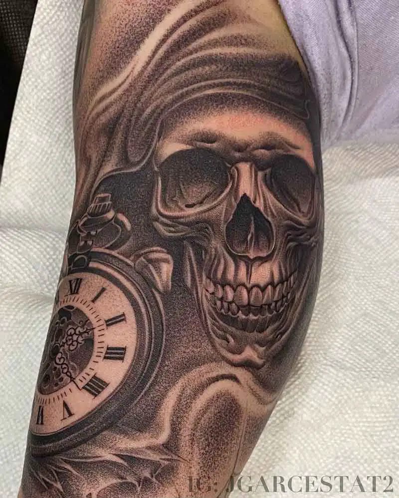 Grim Reaper Clock Tattoo 3