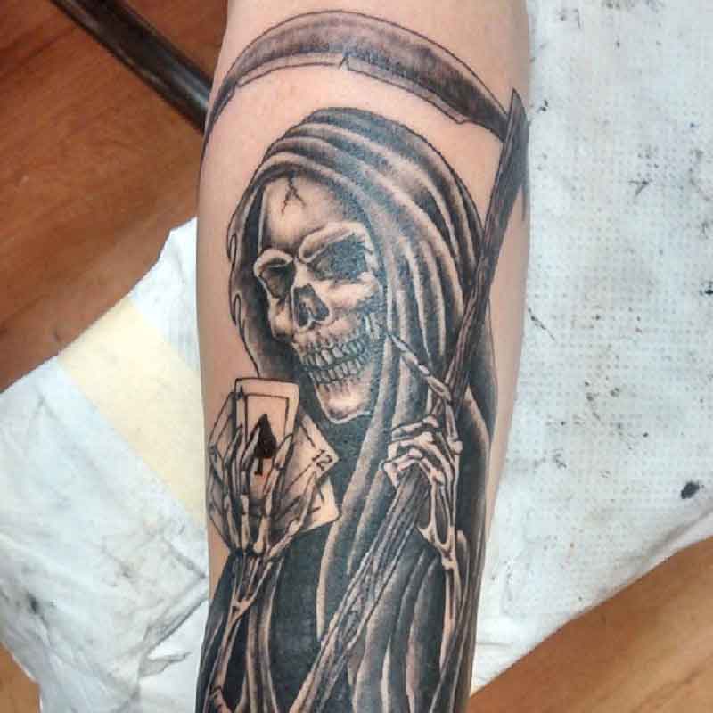 Grim Reaper Face Tattoo 1