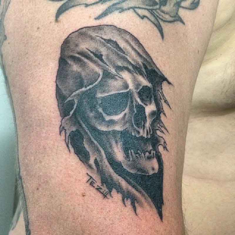 Grim Reaper Face Tattoo 2