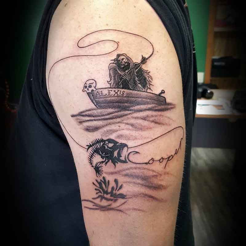 Grim Reaper Fishing Tattoo 1