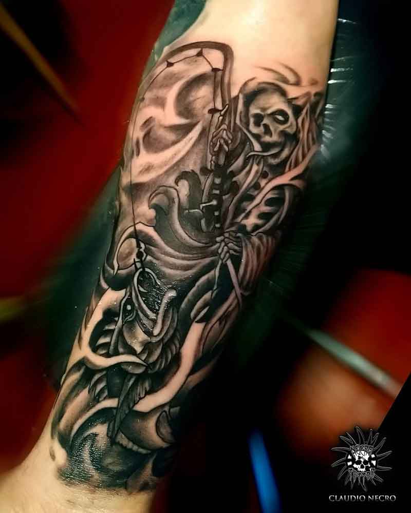 Grim Reaper Fishing Tattoo 3