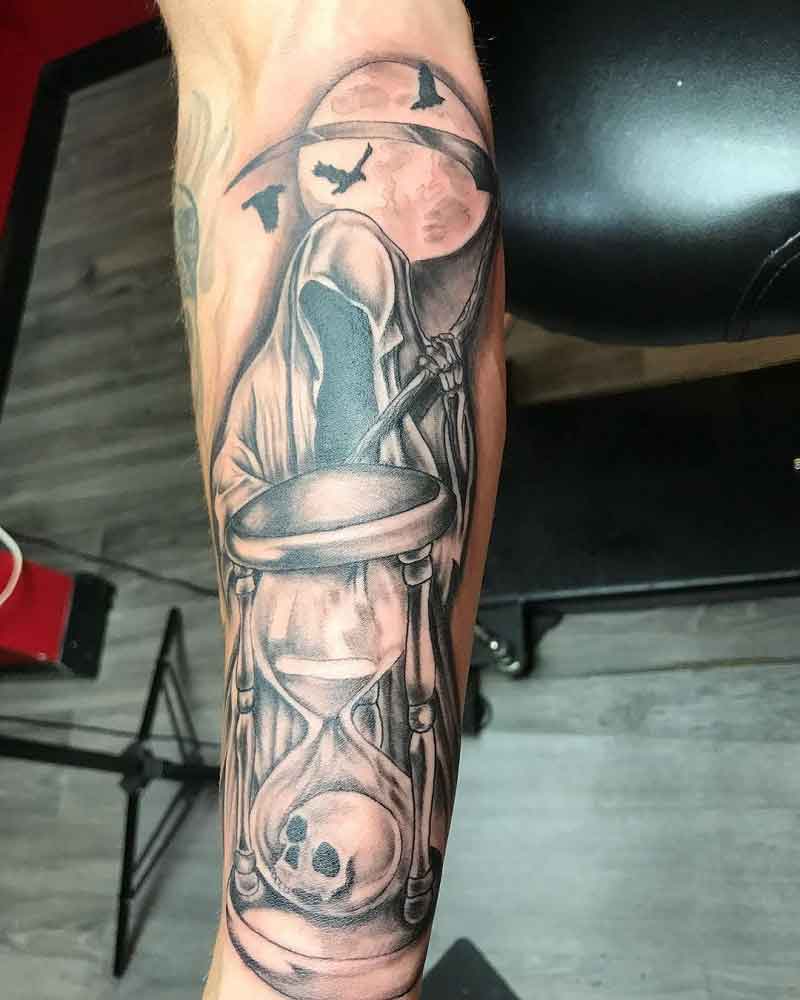 Grim Reaper Hourglass Tattoo 1