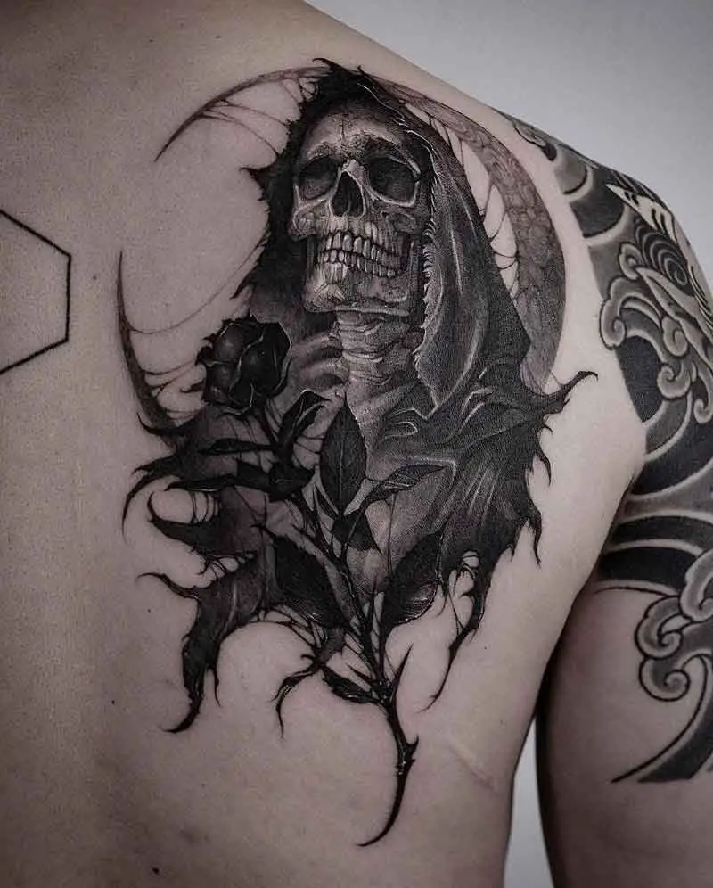 Grim Reaper Rose Tattoos 1