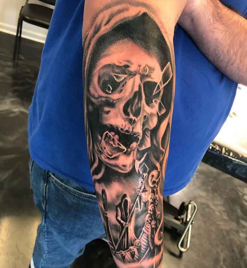 Grim Reaper Sleeve Tattoo 1