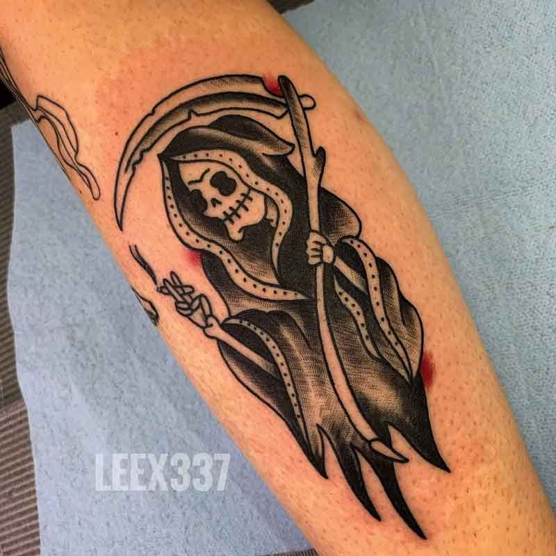 Grim Reaper Smoking Tattoo 3