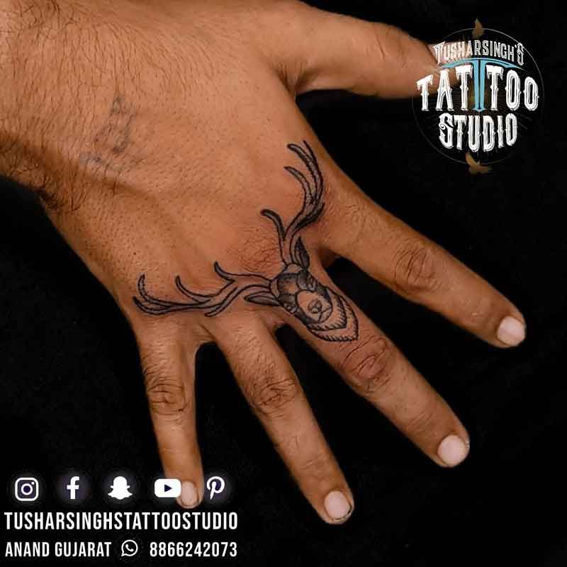 Hand Deer Tattoo 1