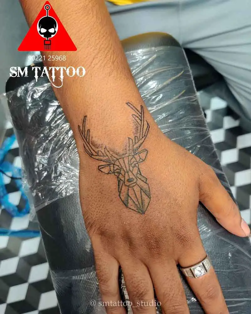Hand Deer Tattoo 2