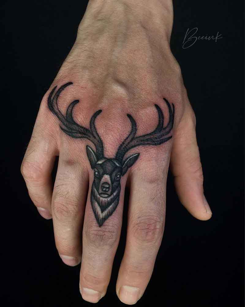 Hand Deer Tattoo 3