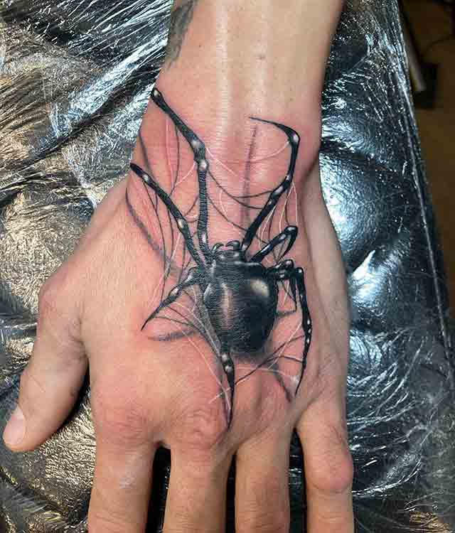 Sunset Tattoo  Spider Hand Tattoo by Bernard Kwok SunsetTattooNZ