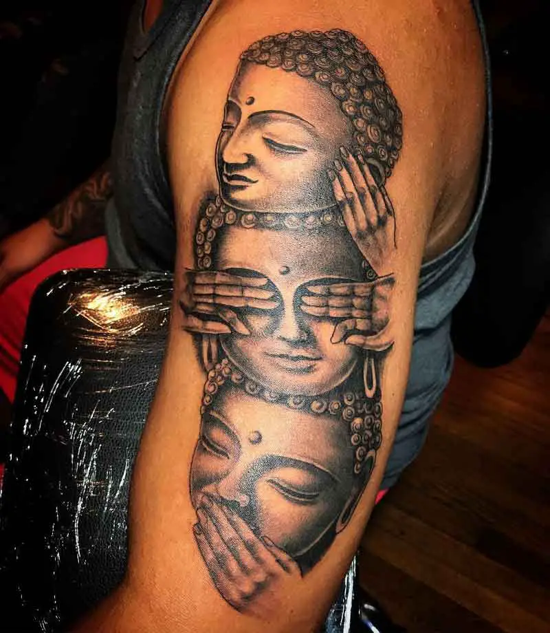 Hear No Evil See No Evil Buddha Tattoo 3