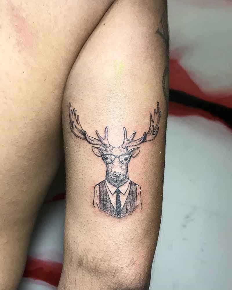 Hipster Deer Tattoo 1
