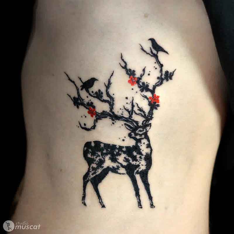 Japanese Deer Tattoo 2