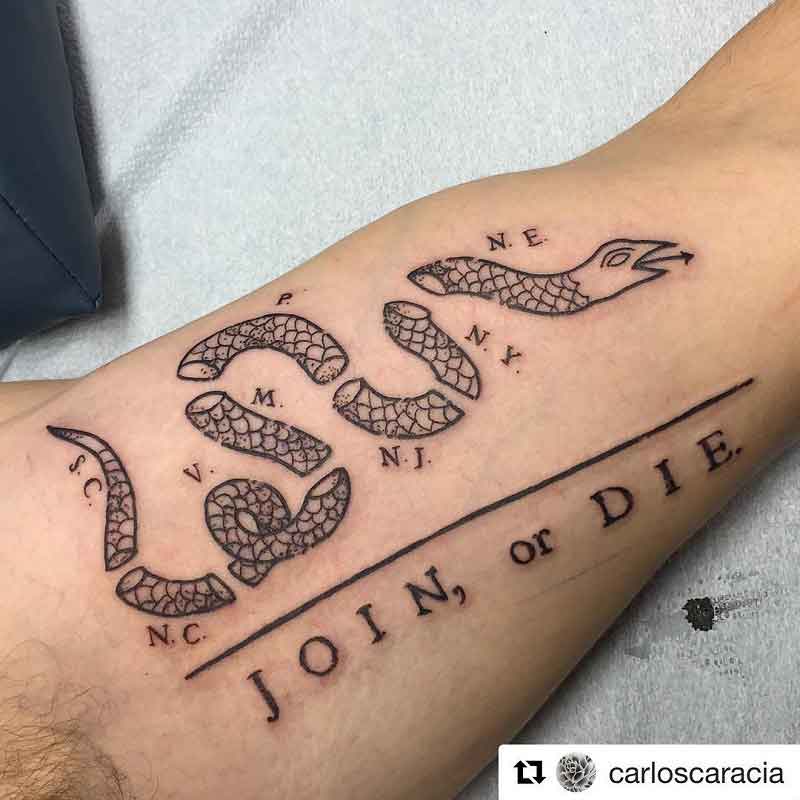 Join Or Die Snake Tattoo 2