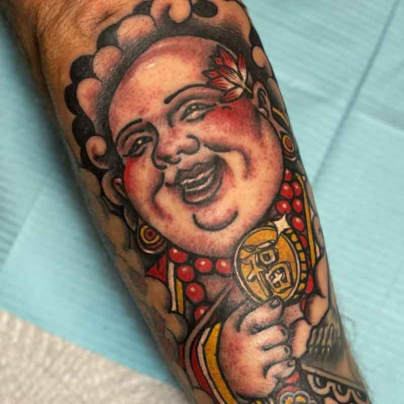 Laughing Buddha Tattoo 1