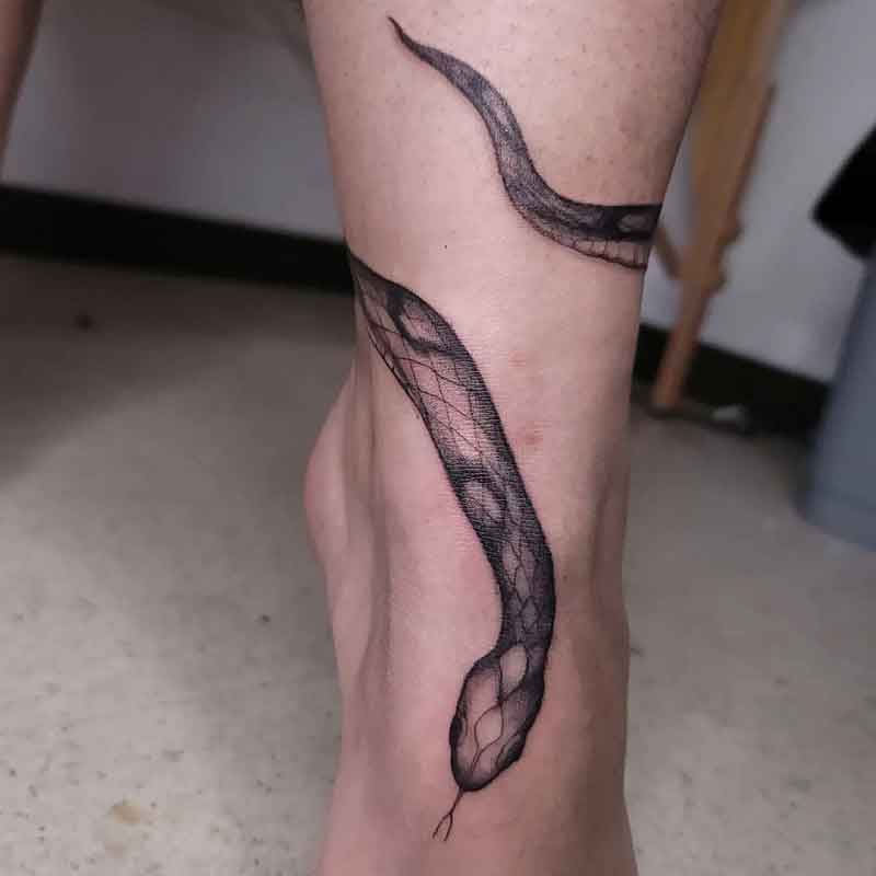Leg Snake Tattoo 1
