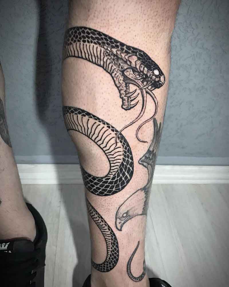 Leg Snake Tattoo 2