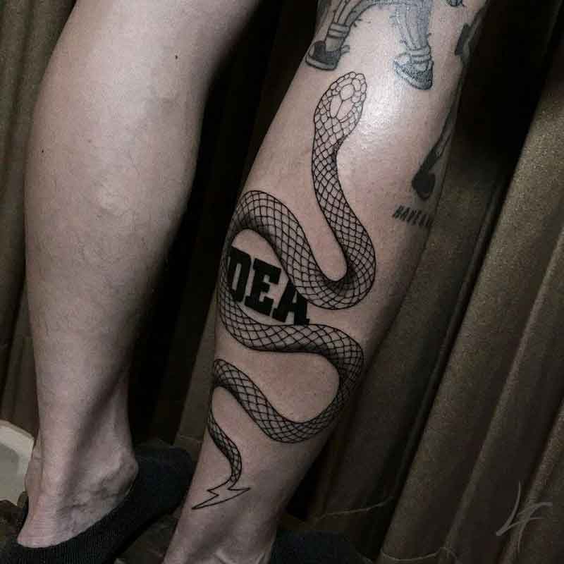 Leg Snake Tattoo 3