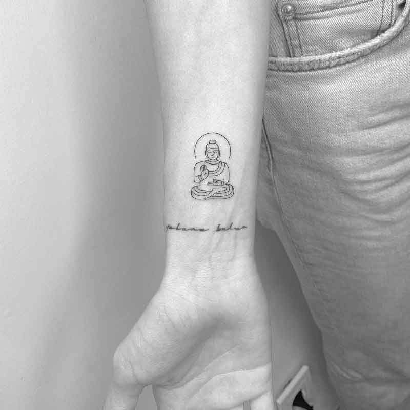 Minimalist Buddha Tattoo 1