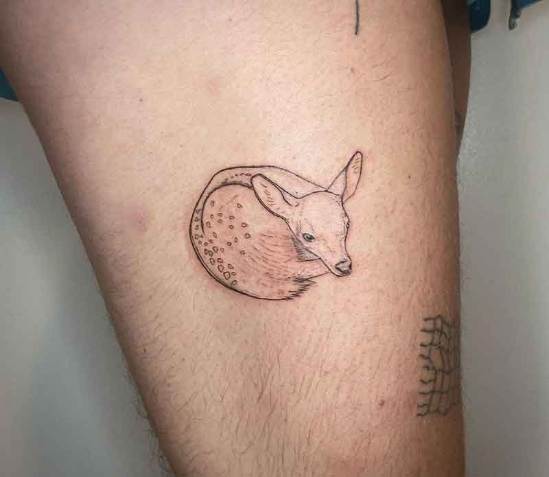 Minimalist Deer Tattoo 2