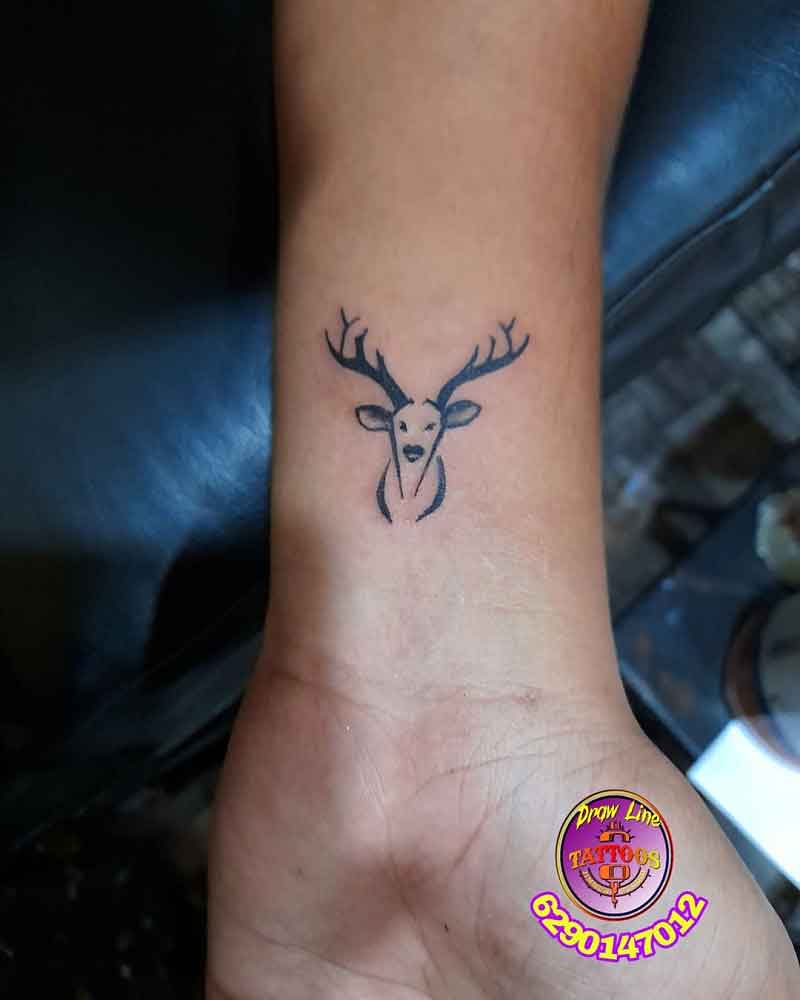 Minimalist Deer Tattoo 3