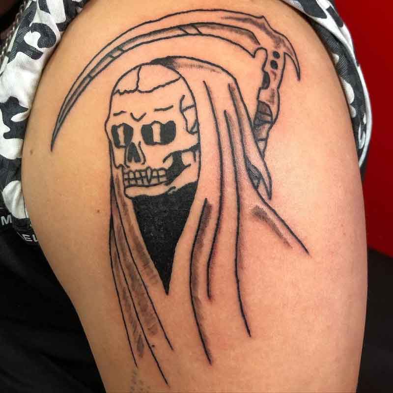 Minimalist Grim Reaper Tattoo 1