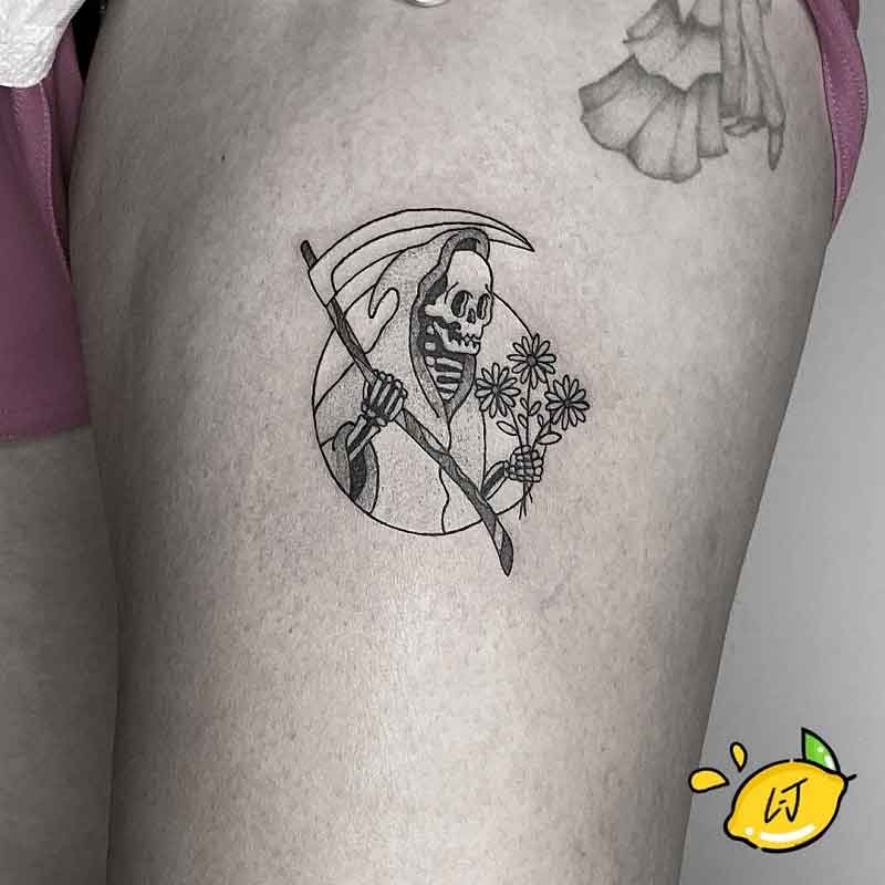 Minimalist Grim Reaper Tattoo 2