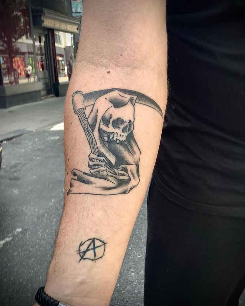 Minimalist Grim Reaper Tattoo 3