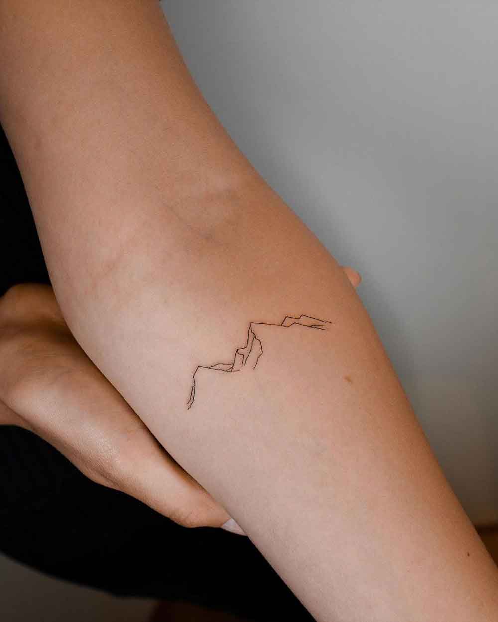 Minimalist Mountain Tattoo 2