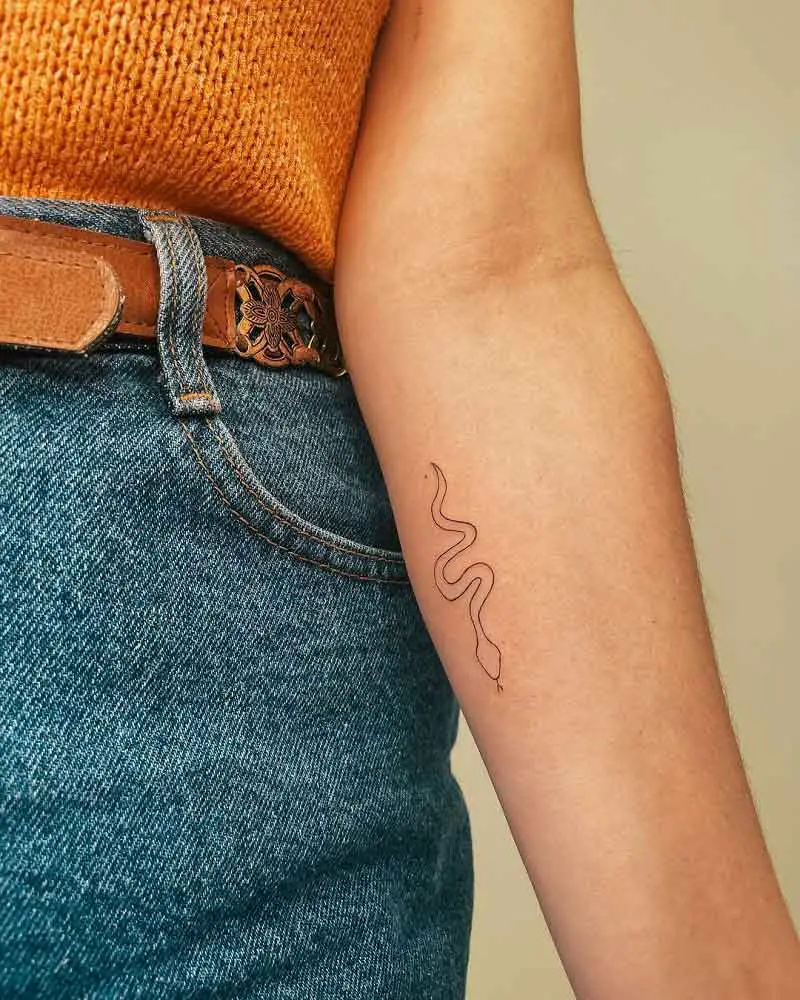 Minimalist Snake Tattoo 1