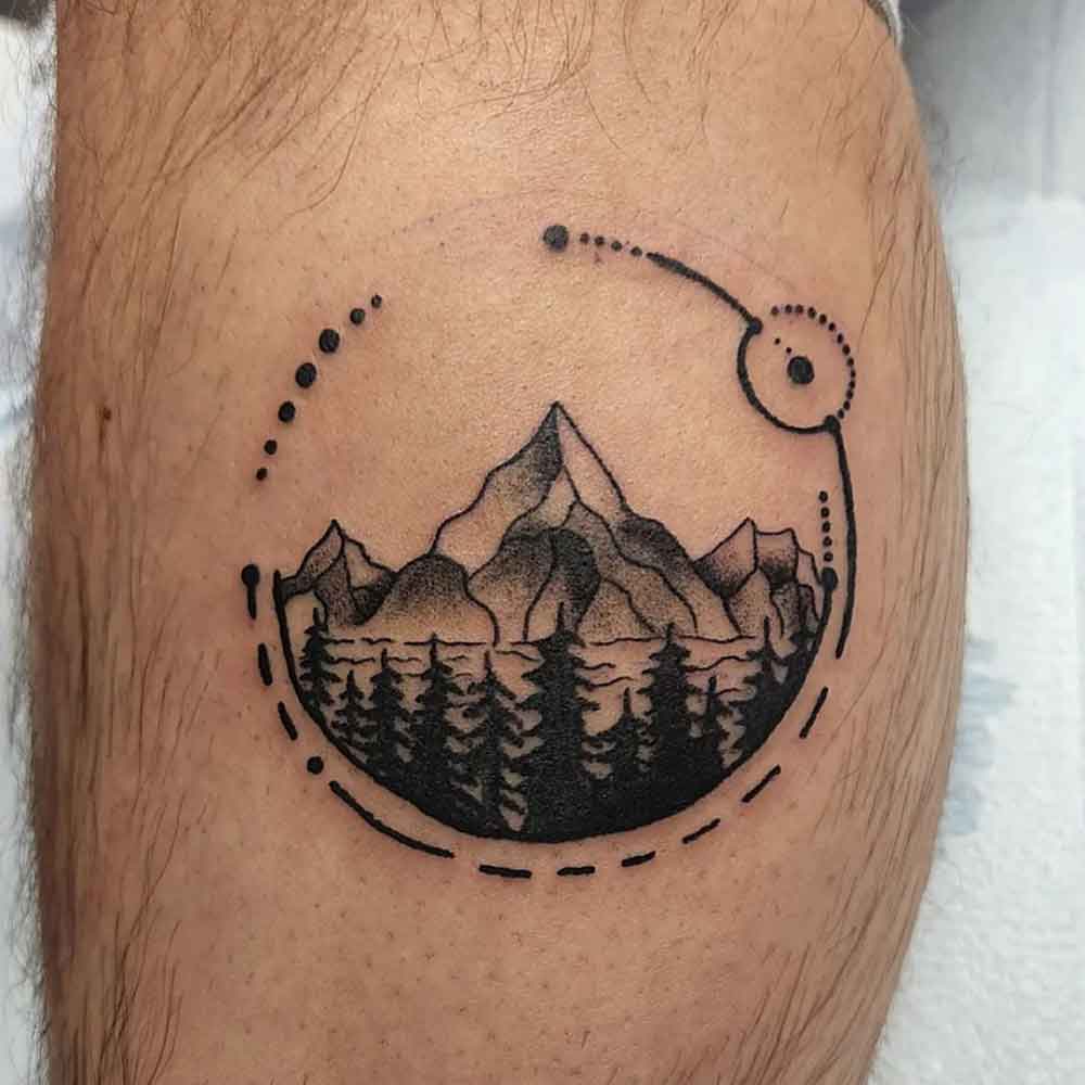 Mountain And Tree Tattoo 1