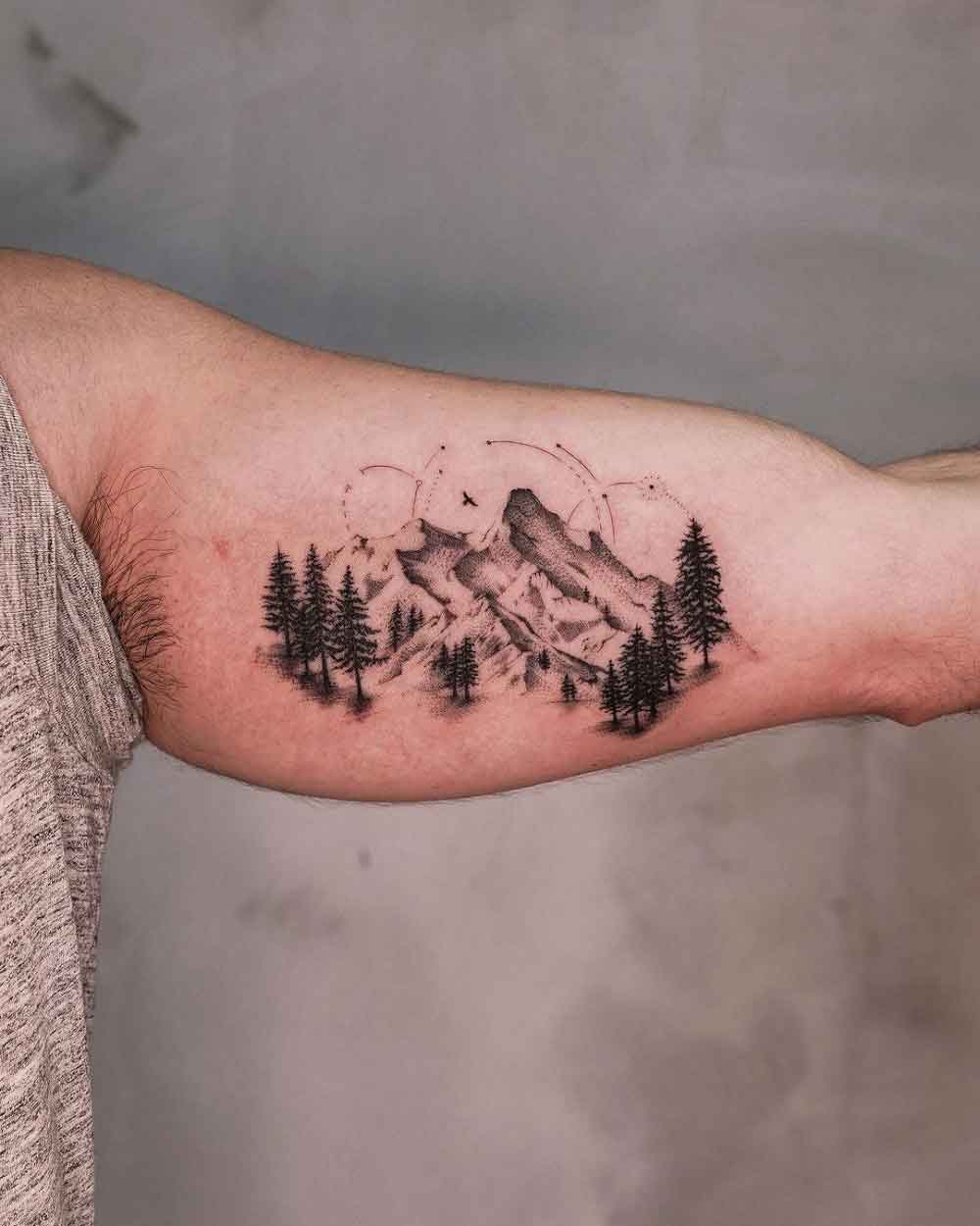 Mountain And Tree Tattoo 2