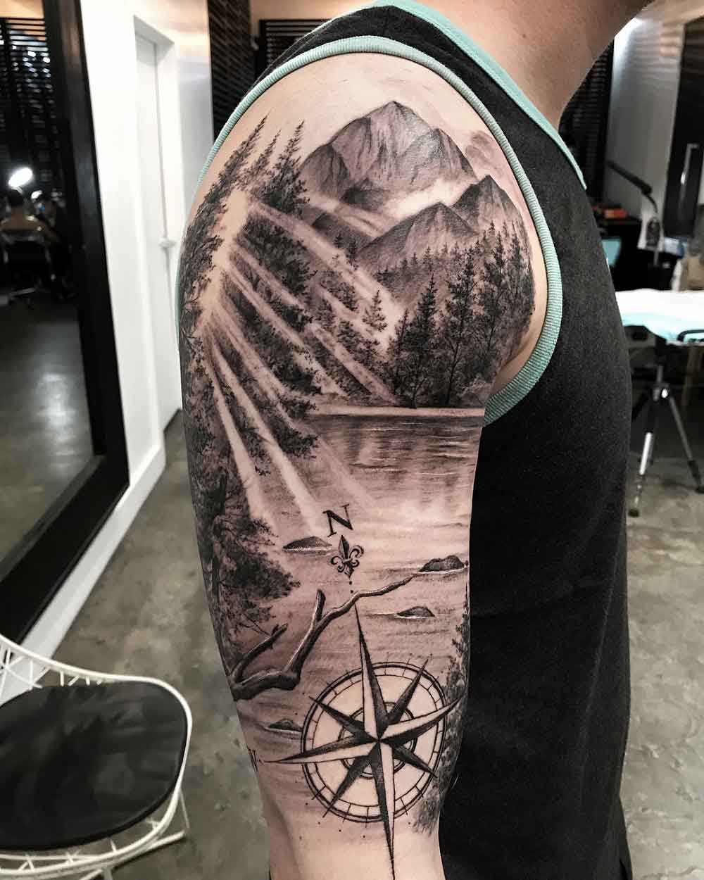 Mountain Compass Tattoo 1