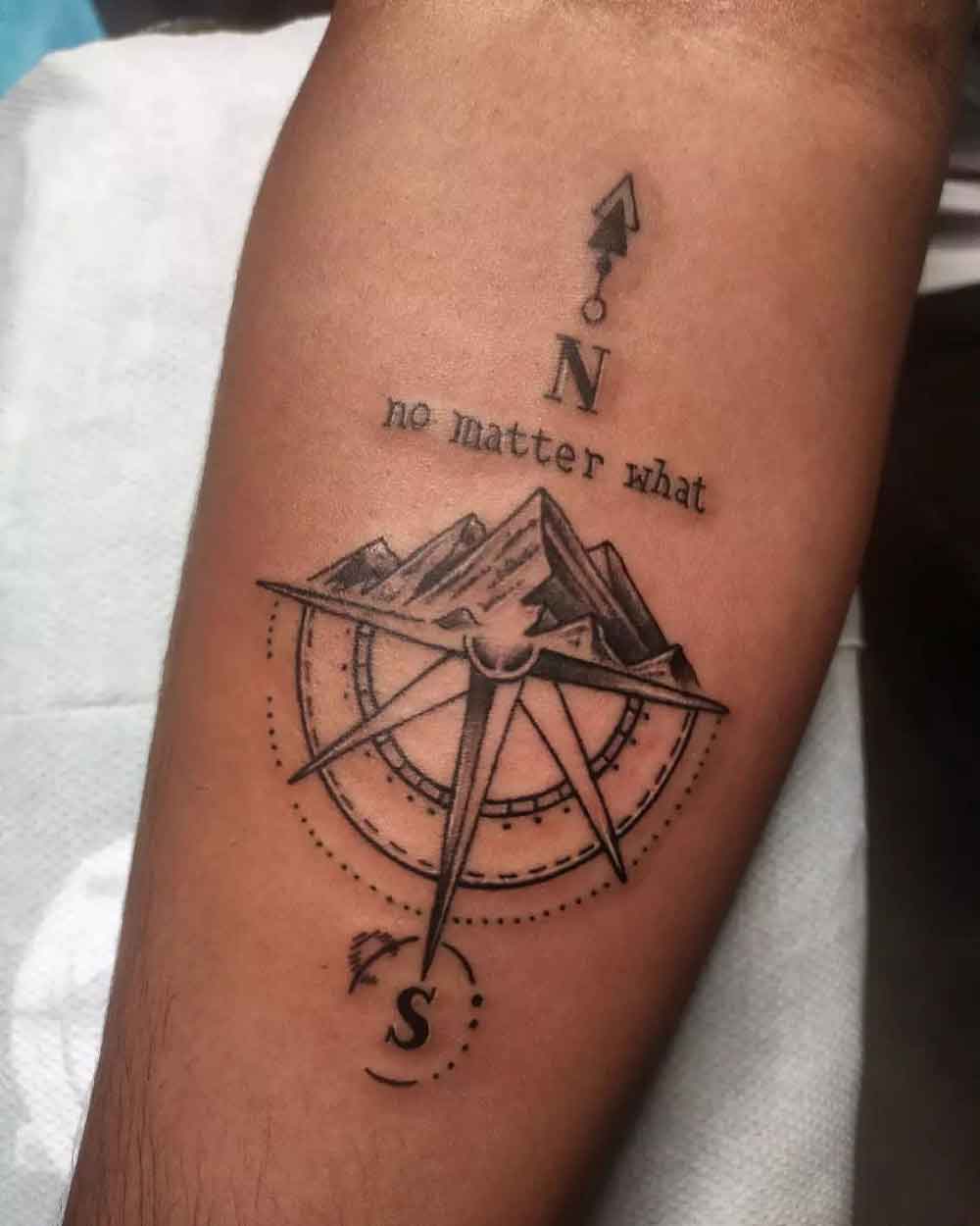 Mountain Compass Tattoo 2