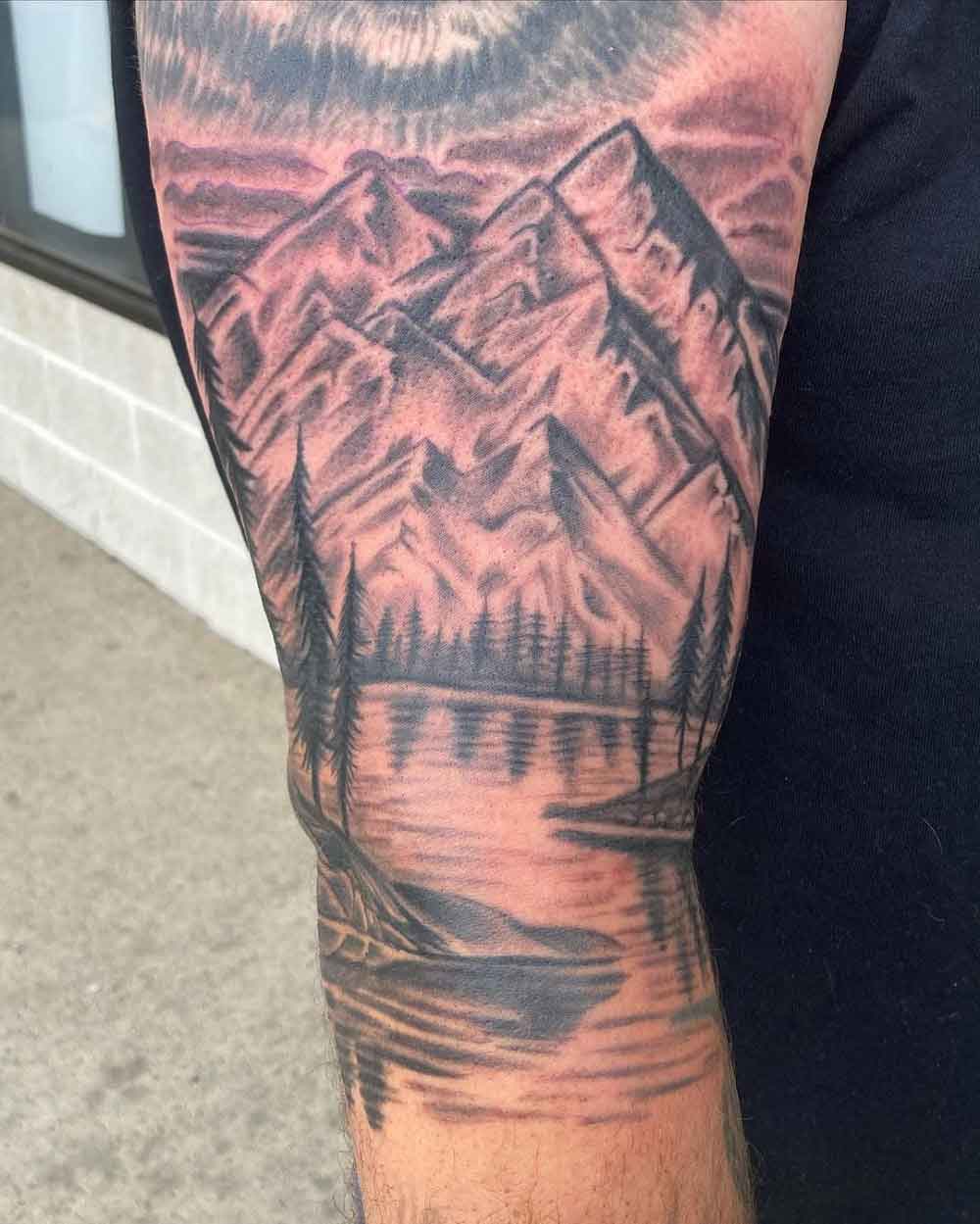 Mountain Shoulder Tattoo 2