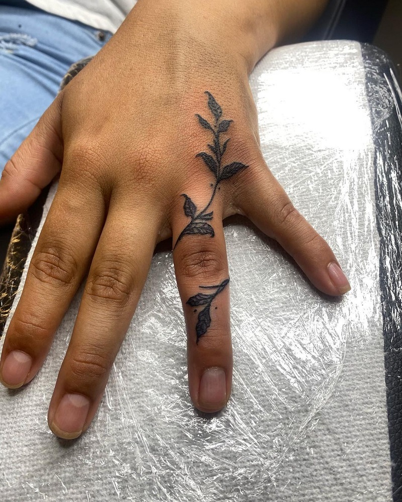 Nature Finger Tattoos 2