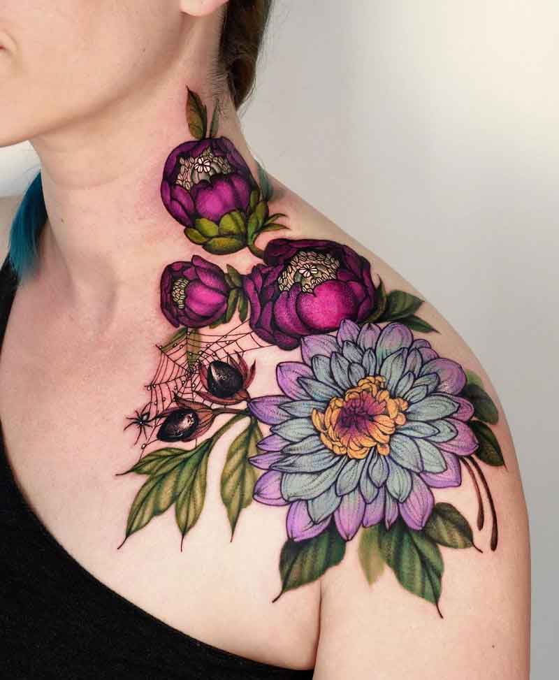 Open Peony Tattoo 3