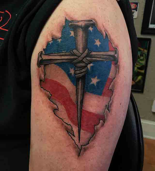 patriotic cross tattoos