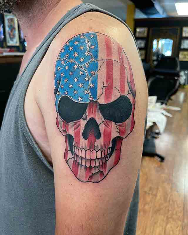 Aggregate 69 american flag skull tattoo best  ineteachers