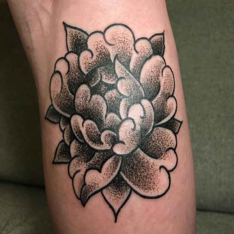 Peony Dotwork Tattoo 1