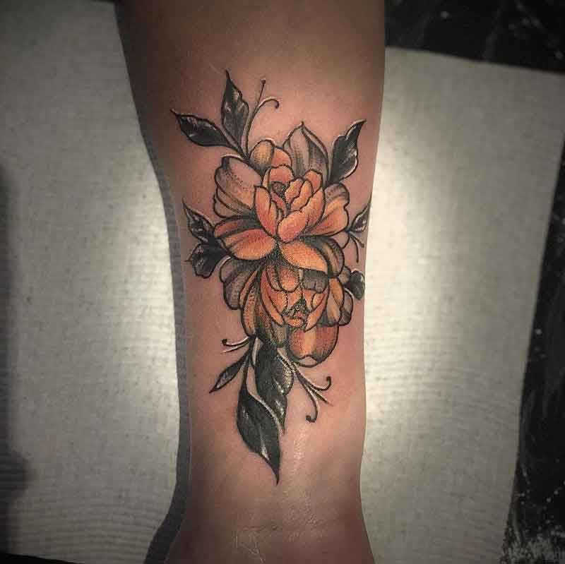 Peony Dotwork Tattoo 3