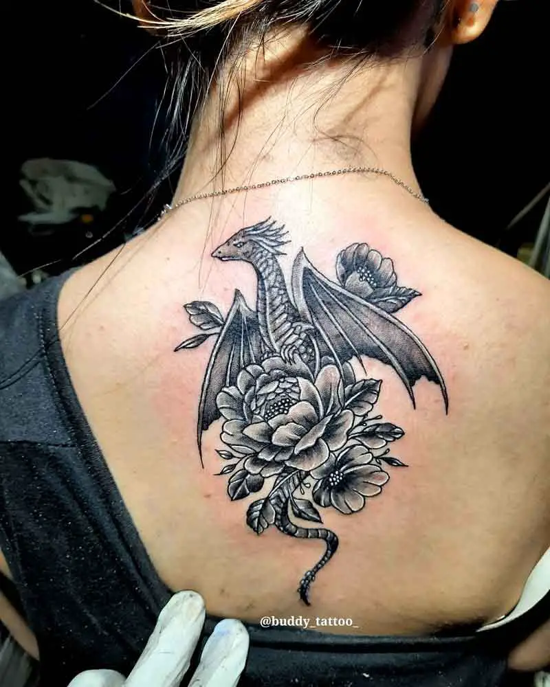 Peony Dragon Tattoo 2