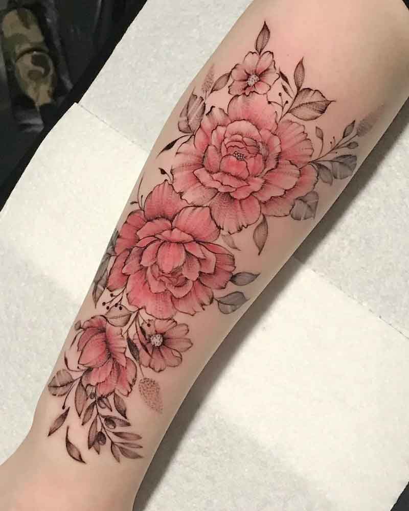 Knee Japanese Peonies tattoo at theYoucom