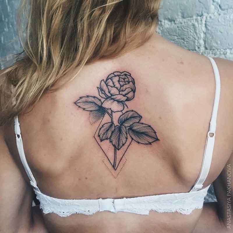 Peony Geometric Tattoo 2