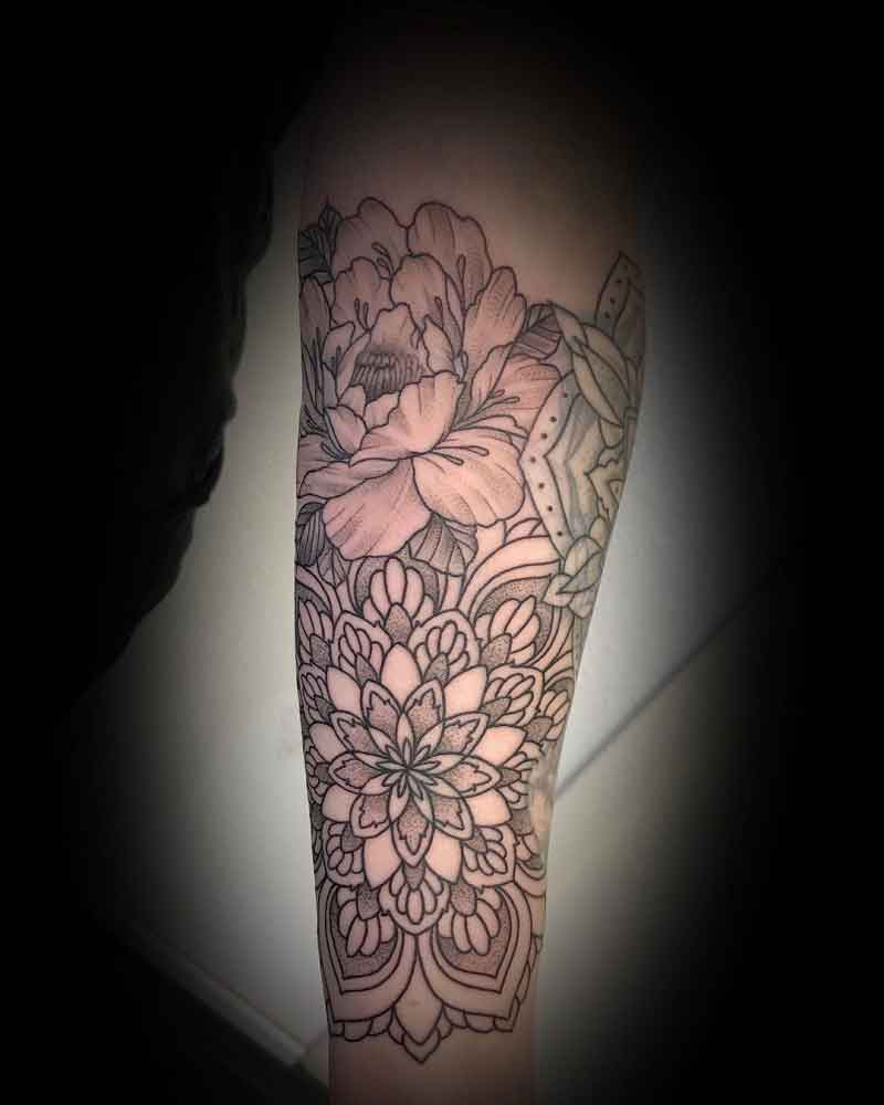 Peony Rose Tattoo 1