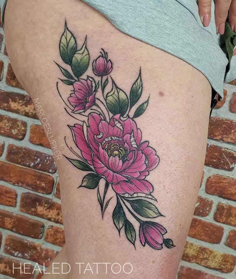 Peony Rose Tattoo 3
