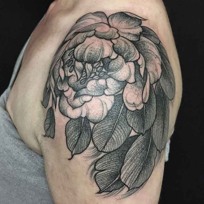 Peony Shoulder Tattoo 3