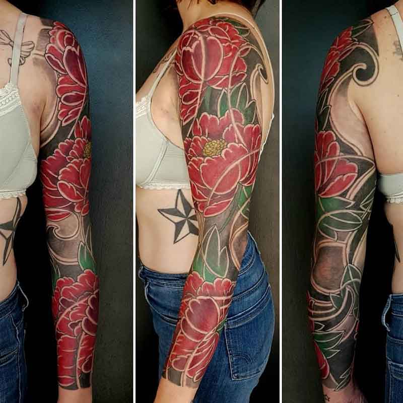 Peony Sleeve Tattoo 2