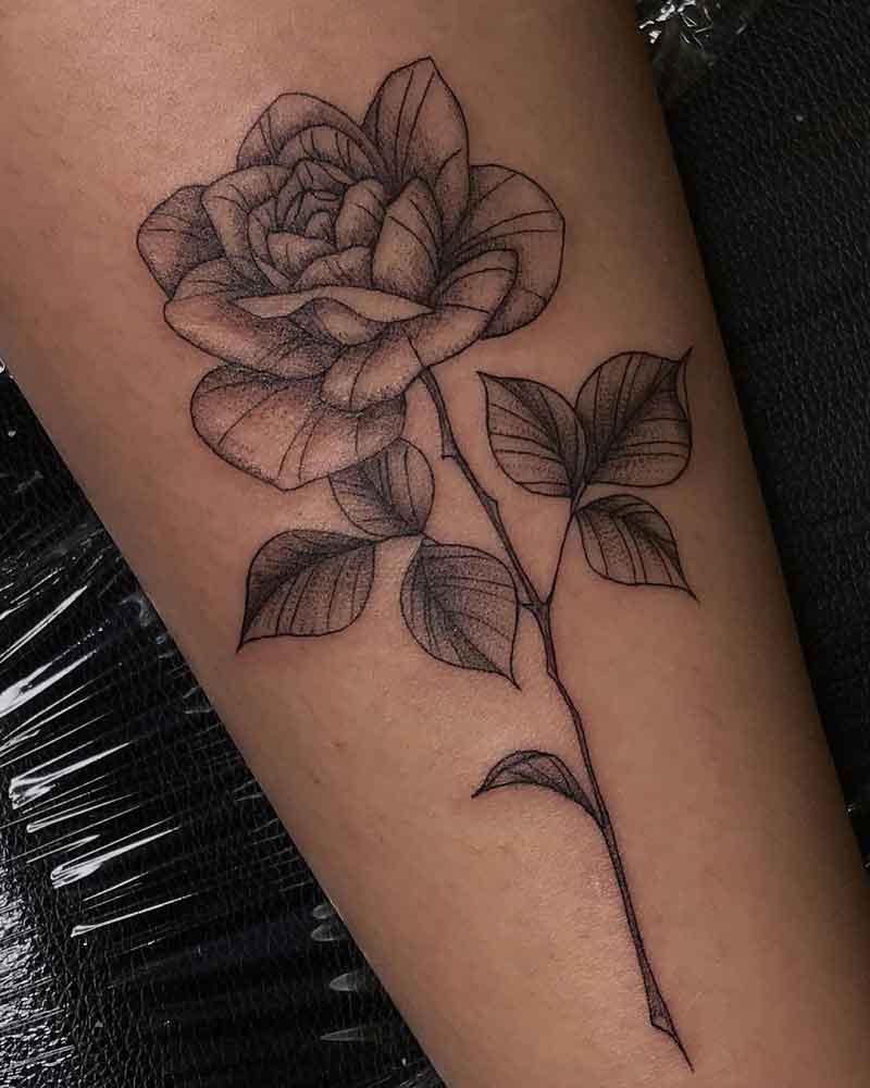 Peony Stem Tattoo 3